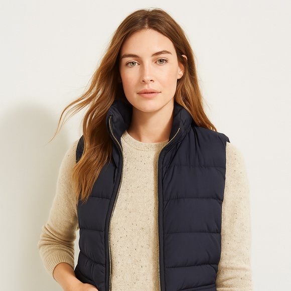 J. Crew Navy puffer vest - Picture 1 of 4